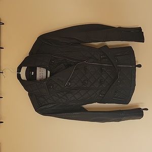 Burberry Brit Quilted Leather Sleeve Jacket